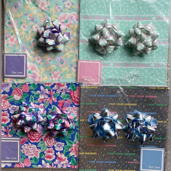 Vintage Large Lot of Wrapping Paper Gift Wrap & Bows Stephen Lawrence Co. NEW - Picture 1 of 6